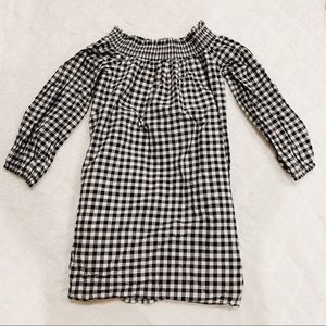 Abercrombie & Fitch Gingham Off the Shoulder Dress